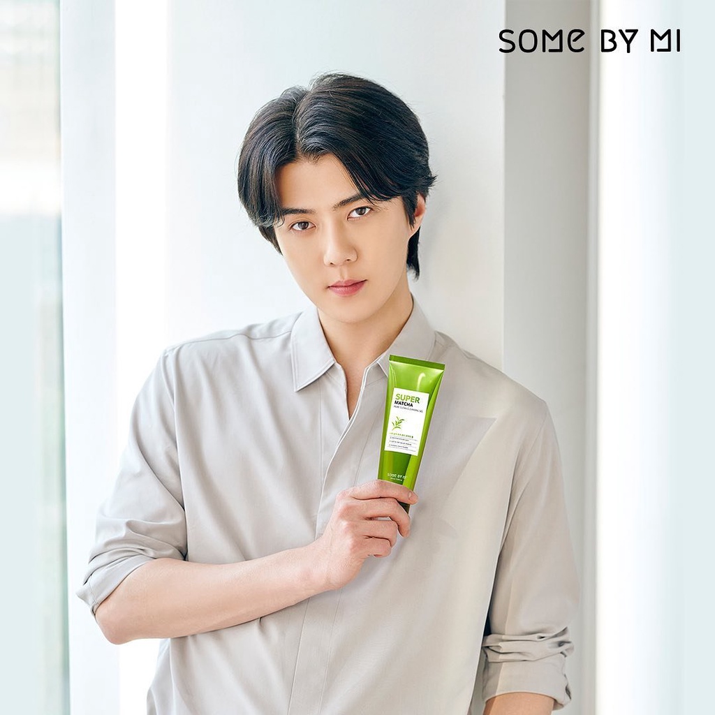 Sữa rửa mặt dịu nhẹ, dưỡng ẩm, thu nhỏ lỗ chân lông Some By Mi Super Matcha Pore Cleansing Gel