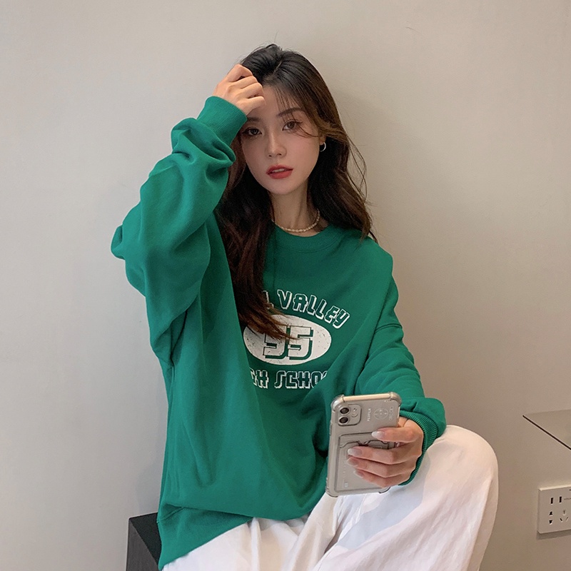 Áo thun nữ SUXI tay dài in chữ thời trang trẻ trung