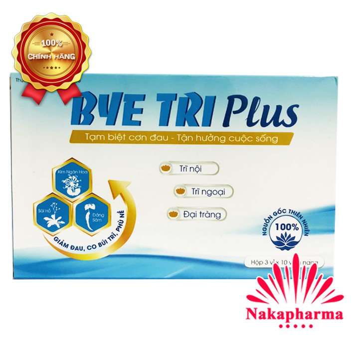 ✅ Bye Tri Byetri Plus – Dành cho người bị trĩ, giúp giảm trĩ nội trĩ ngoại, đau rát hậu môn, giúp co búi trĩ
