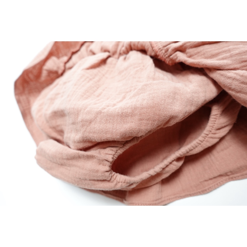 Muslin Pink Skirt_Chân váy hồng ruốc có lót quần đáng yêu cho bé gái_Haaro Babies