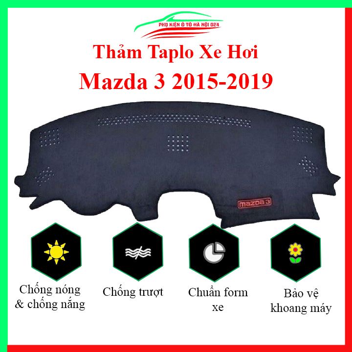 Thảm taplo xe ô tô MAZDA 3 2015-2019 chống nắng nóng làm mát xe mở rộng tầm nhìn