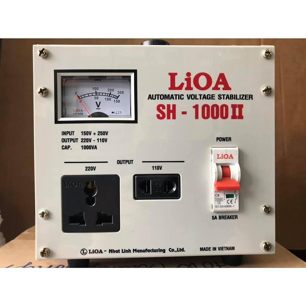 [CHÍNH HÃNG] Ổn áp 1 pha LIOA SH-1000 II 1.0kVA điện áp vào 150V - 250V ( Thế hệ mới 2020 )-HÀNG CHÍNH HÃNG 100%