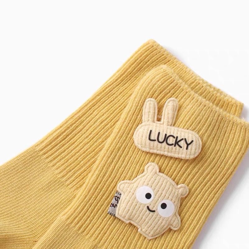 Vớ Cotton Giữ Ấm Chống Trượt In Hình Búp Bê Hoạt Hình Dễ Thương Thời Trang Thu Đông Cho Bé Sơ Sinh