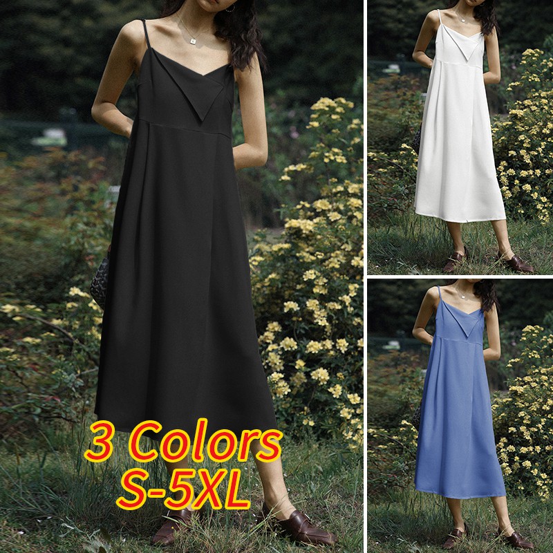 Đầm Maxi Vonda Sát Nách Màu Trơn Thanh Lịch Dành Cho Nữ | BigBuy360 - bigbuy360.vn