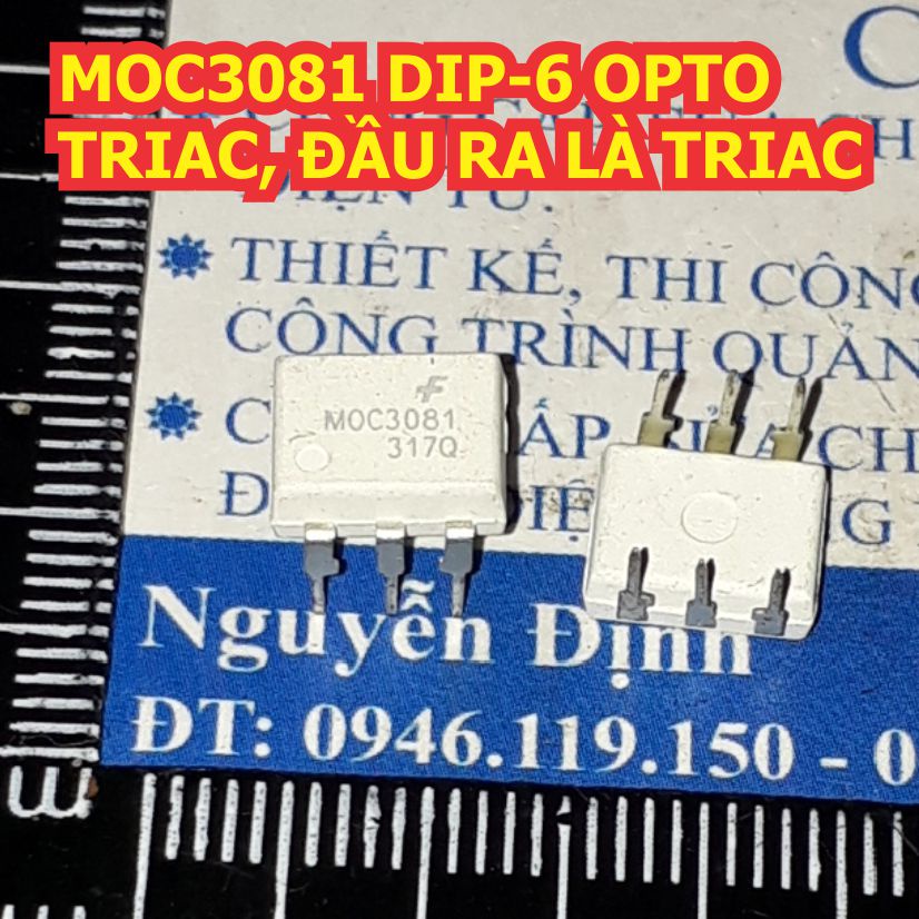 3 CON MOC3081 DIP6 OPTOTRIAC, ĐẦU RA LÀ TRIAC KDE1217