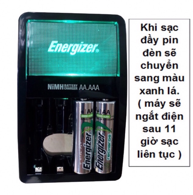 Bộ Sạc Nhanh Tự Ngắt Energizer Kèm 4 Pin AA 2000mah