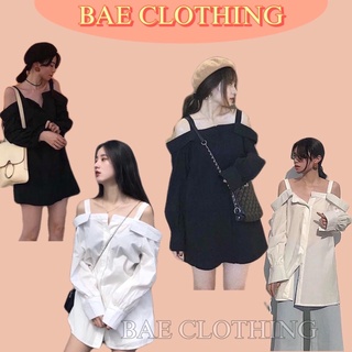 ÁO XINH HỞ VAI Tay Dài - thiết kế ĐỘC LẠ FROM RỘNG GIẤU QUẦN sexy quyến rũ style ullzang hàn quốc