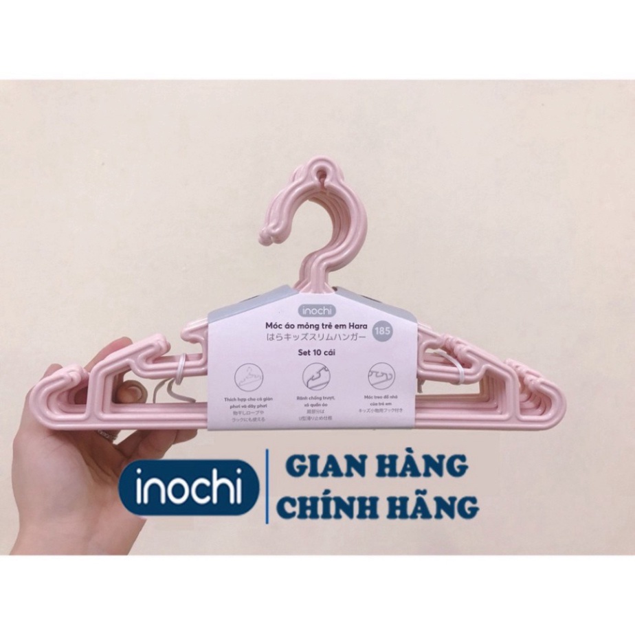 set 10 móc quần áo nhựa cho bé, mắc treo quần áo hokori 2830