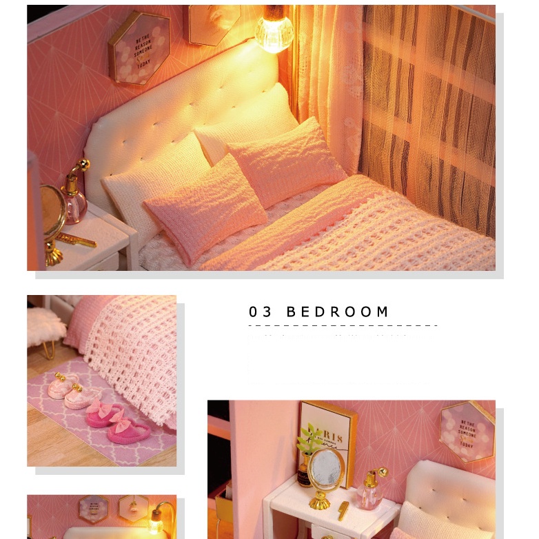 Bộ đồ chơi lắp ráp mô hình nhà búp bê DIY Doll House Miniatute- DREAM ANGLE L-026-B