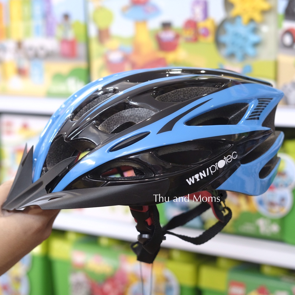 Protec Win 037 Mũ bảo hiểm xe đạp siêu nhẹ dành cho thiếu niên và người lớn xanh bóng