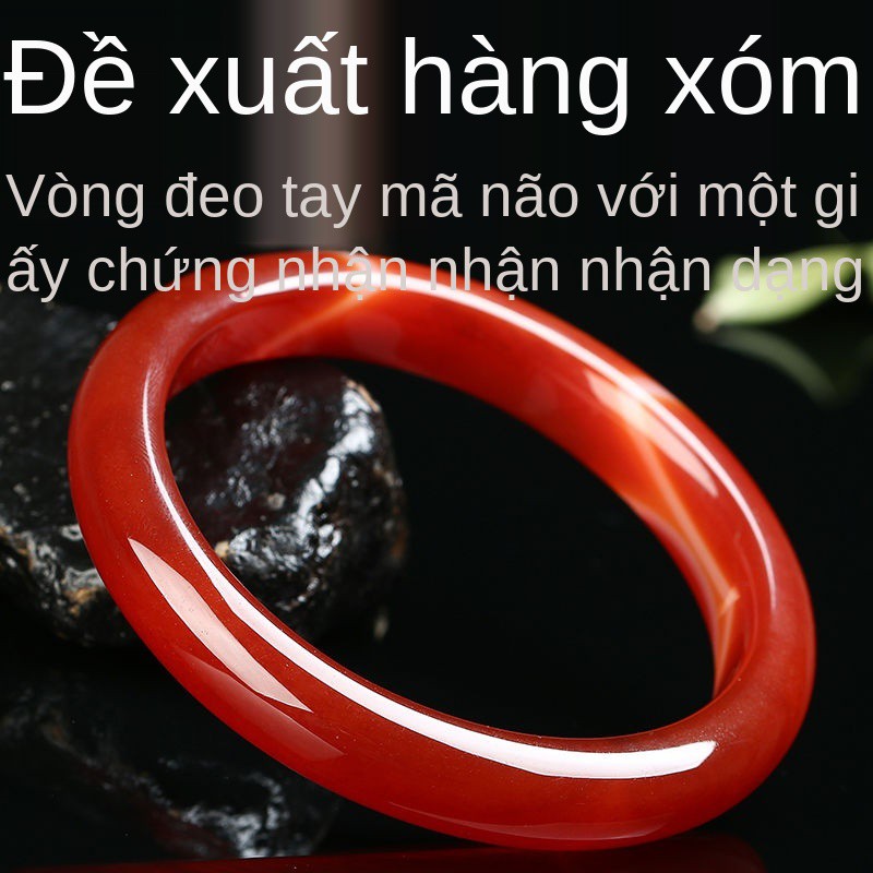 Vòng tay mã não đỏ tự nhiên Yushangui bằng ngọc trang sức món quà nữ thật với giấy chứng nhận