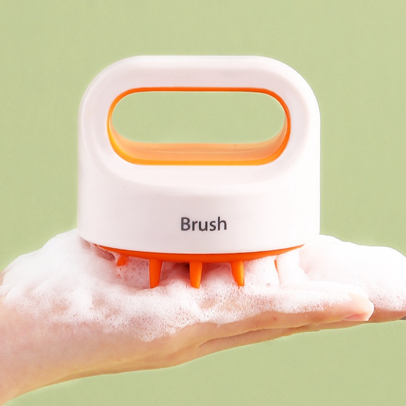 [Hàng mới về] Bàn chải mát xa da đầu bằng silicone tiện dụng khi tắm