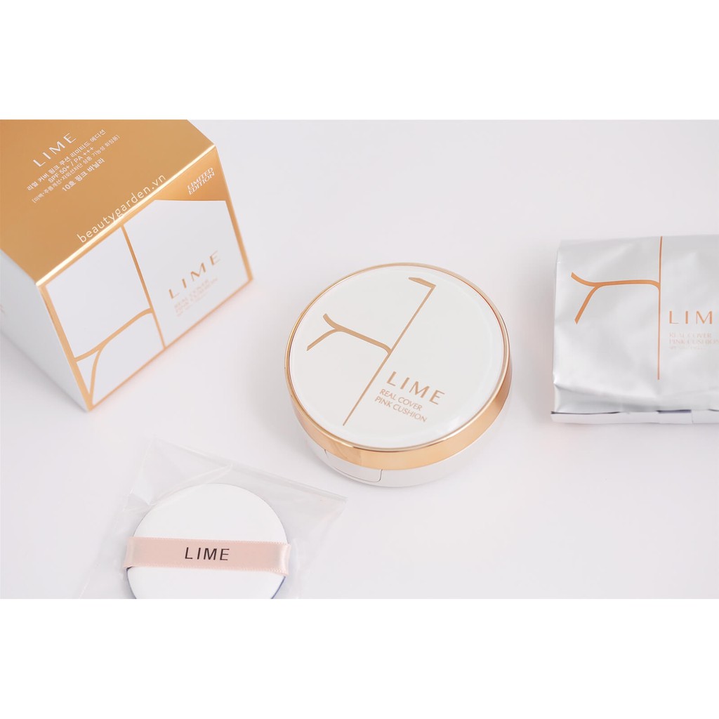 Phấn Nước LIME Real Cover Pink & Collagen Ample Cushion SPF 50+/ PA+++
