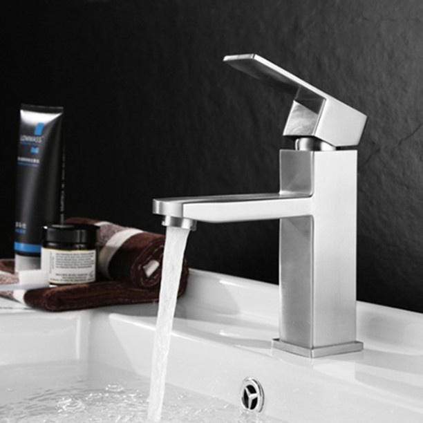 Vòi lavabo điếu lạnh cao cấp SUS 304 cao  17cm, vòi điếu lạnh, vòi chậu, vòi tô, bảo hành 03 năm