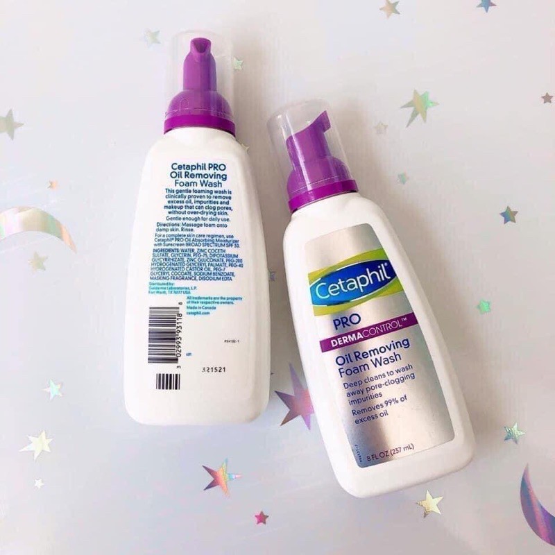 (Mỹ) Sữa rửa mặt Cetaphil pro Derma Control 237ml tạo bọt mịn chuyên da mụn nhạy cảm