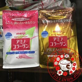 Bột uống bổ sung Collagen Meiji hồng/ vàng premium Nhật bản