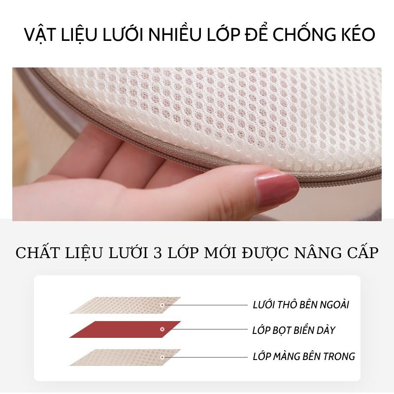Túi giặt đồ máy giặt 3 lớp cao cấp, Túi lưới giặt quần áo đồ lót có thêu hoa văn phân loại tiện lợi Leos | BigBuy360 - bigbuy360.vn