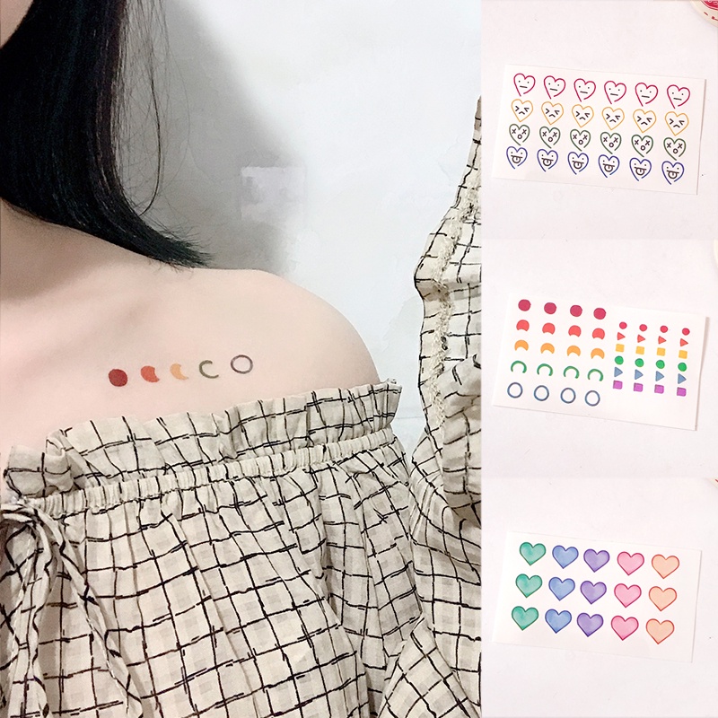 Miếng Dán Hình Xăm Chống Thấm Nước Họa Tiết Cô Gái Dễ Thương Xinh Xắn