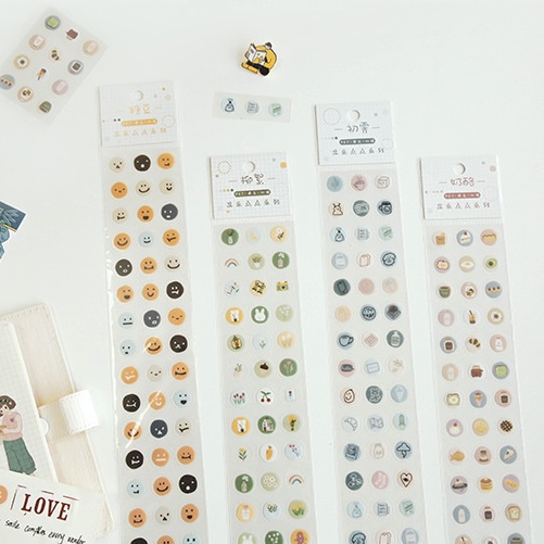 Bộ 57 Sticker Đồ vật Thú cưng Bánh kẹo Dễ thương Trang Trí Sáng Tạo