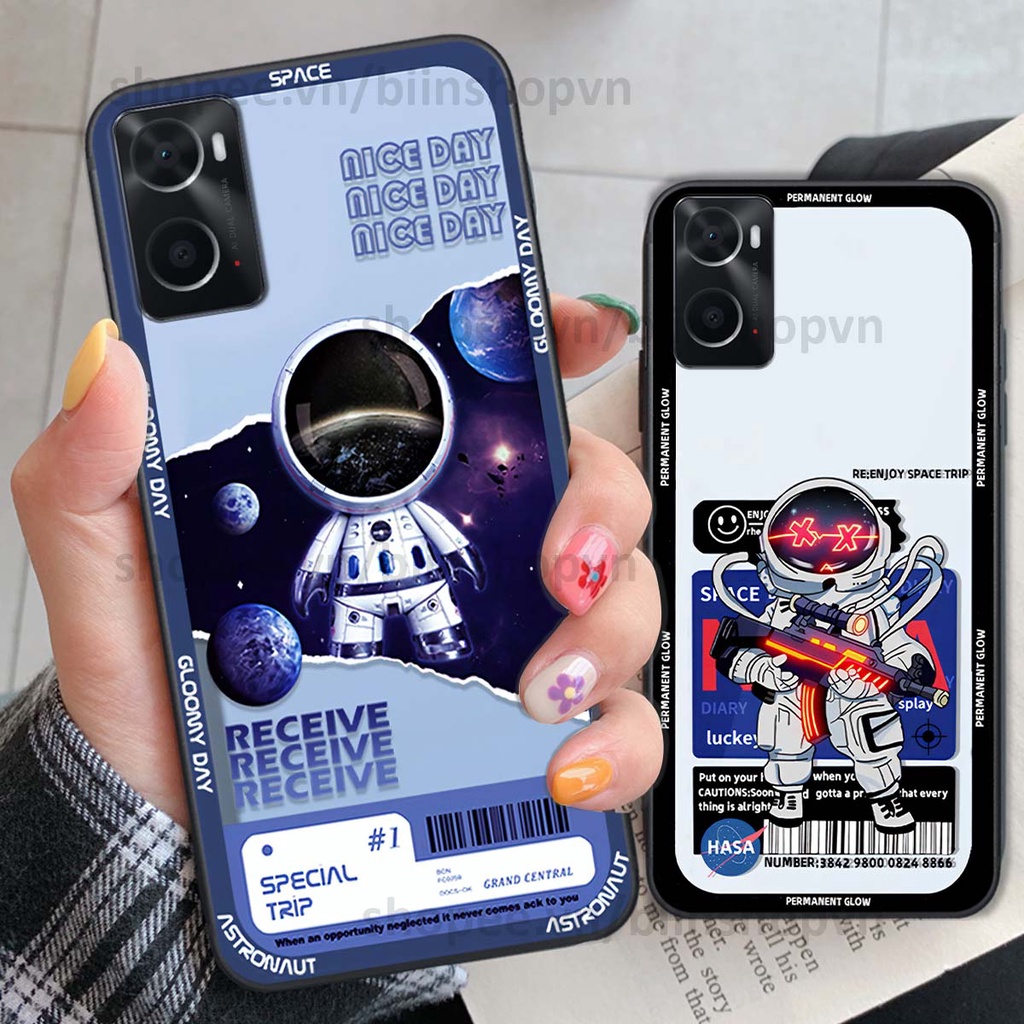 Ốp Oppo A76 phi hành gia vũ trụ space.x siêu đẹp, thời trang