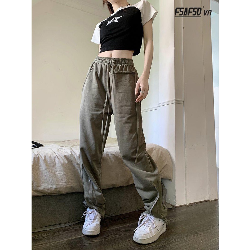 Quần Dài Ống Rộng Phong Cách Hip Hop Đường Phố Mỹ Cá Tính Cho Nam Và Nữ