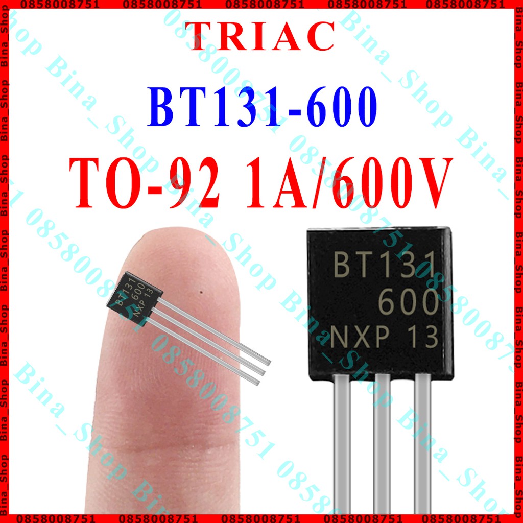 Triac TO-92 BT131-600 1A 600V 3 chân màu đen