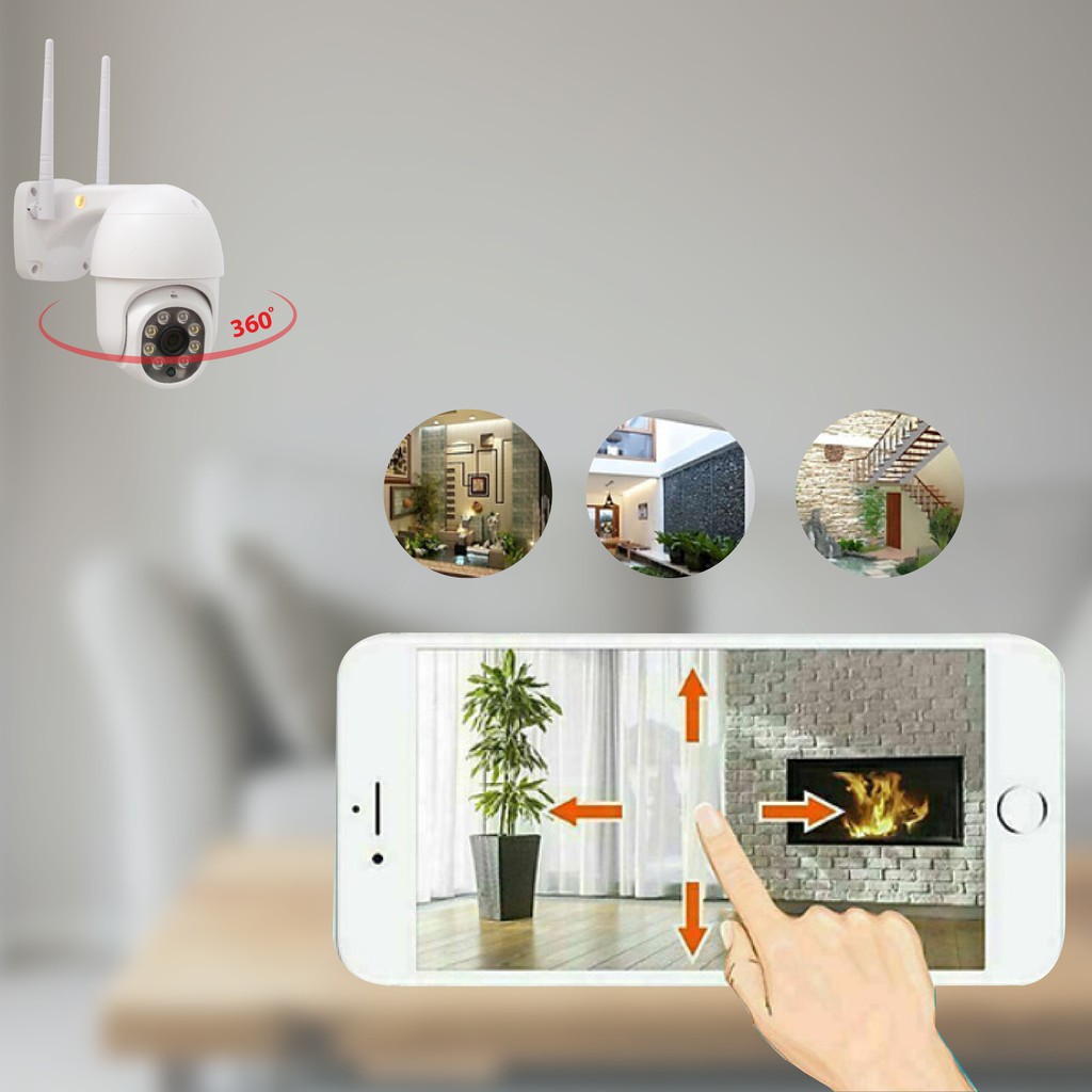 CAMERA WIFI PTZ Carecam 23HS200 NGOÀI TRỜI XOAY 360 8 LED HD1080 - 2MP, XEM ĐÊM CÓ MÀU, CẢNH BÁO KHI CÓ CHUYỂN ĐỘNG