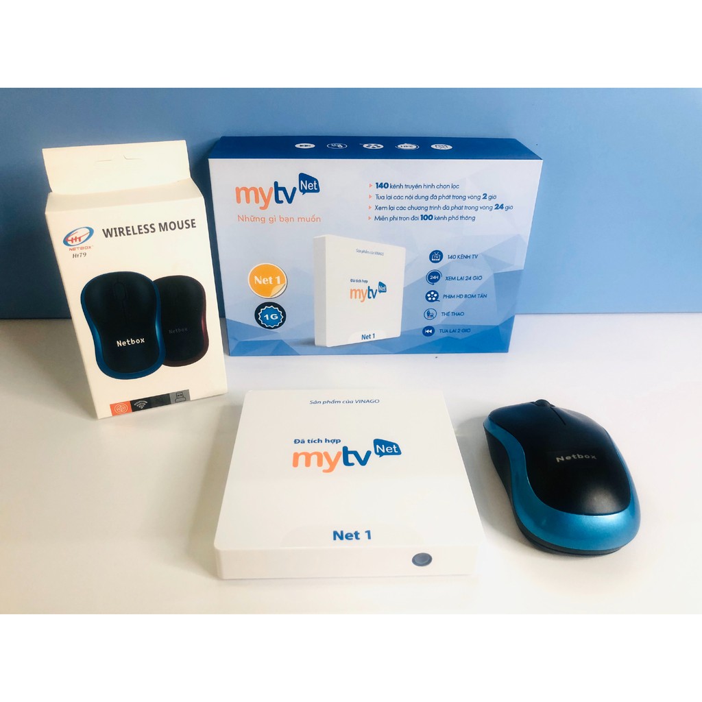 Tivi Box Android MyTV Net Ram 1G Rom 8GB Tặng Kèm Chuột Không Dây Netbox HT79