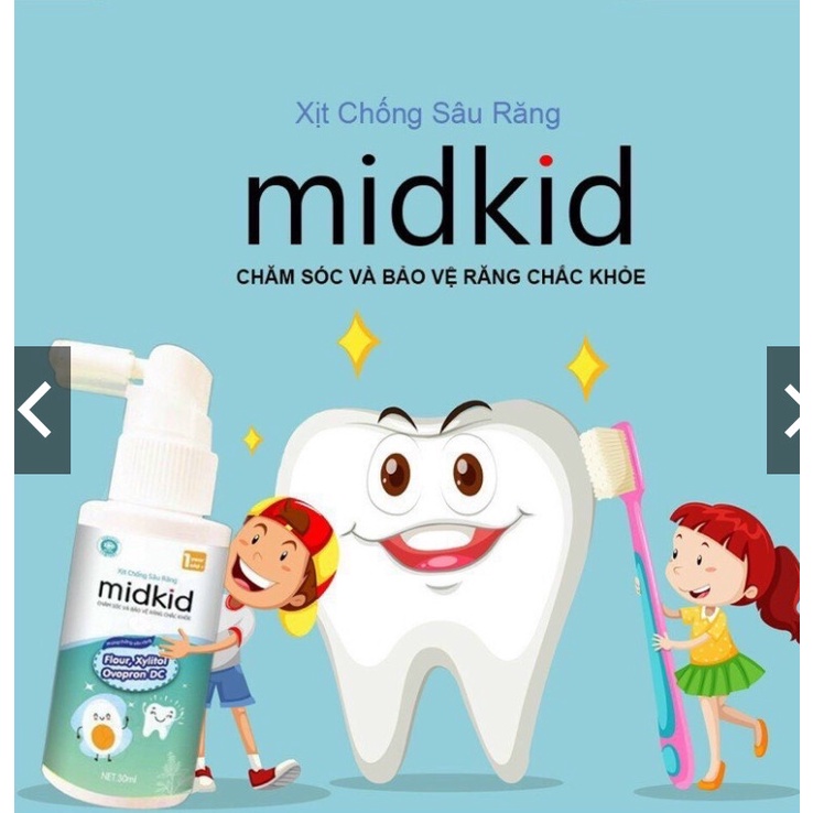 Xịt Chống Sâu Răng,Kem Đánh răng Dạng Xịt Midkid Vệ Sinh Bảo Vệ Răng Miệng Nướu Lưỡi Cho Bé