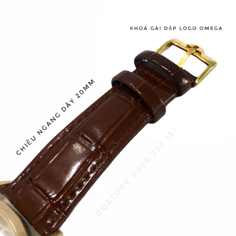 Đồng hồ nam O.MEGA, dòng cổ điển hot nhất hiện nay, dây da cao cấp, kính cong, chống nước, bảo hành 1 năm | BigBuy360 - bigbuy360.vn