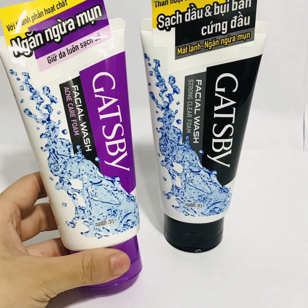 Sữa rửa mặt cho nam da khô da dầu mụn đầu đen Gatsby Facial Foam 130g