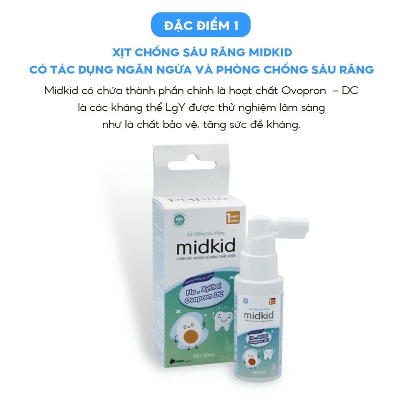 Combo 2 hộp xịt chống sâu răng midkid cho trẻ từ 1 tuổi giúp bảo vệ men - ảnh sản phẩm 3