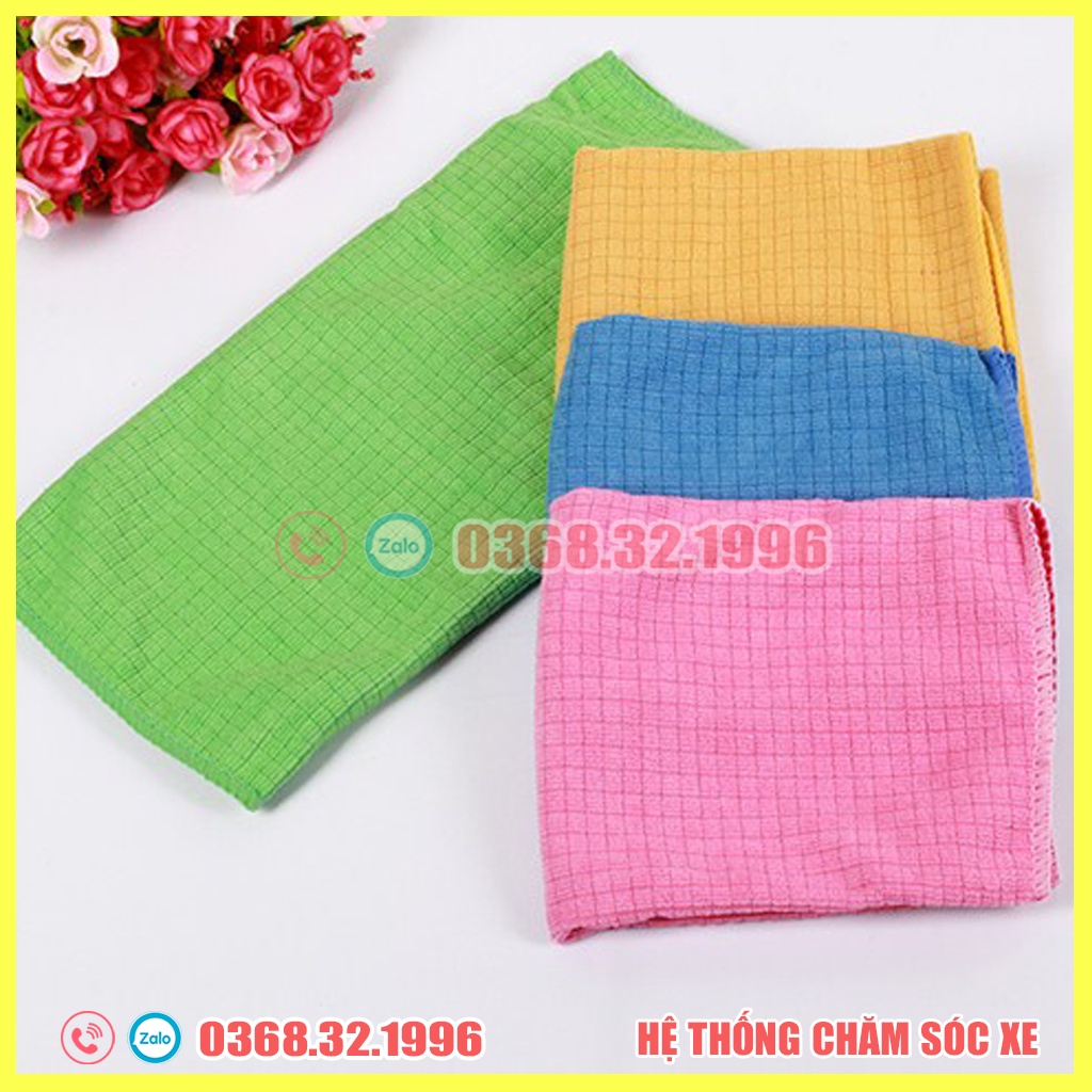 [Mã LIFEAU5SALE giảm 20k đơn 50k] Khăn lau kính ô tô microfiber đa năng cao cấp 30x40cm