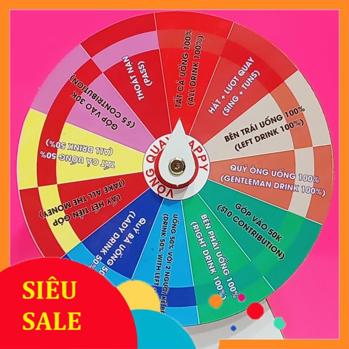 VÒNG QUAY ĂN NHẬU - Phiên bản song ngữ size 25cm