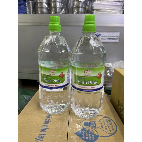 Combo 12Chai Nước Muối Sinh Lí Vĩnh Phúc Smiles Natriclorid 0.9% Chai 1000ml