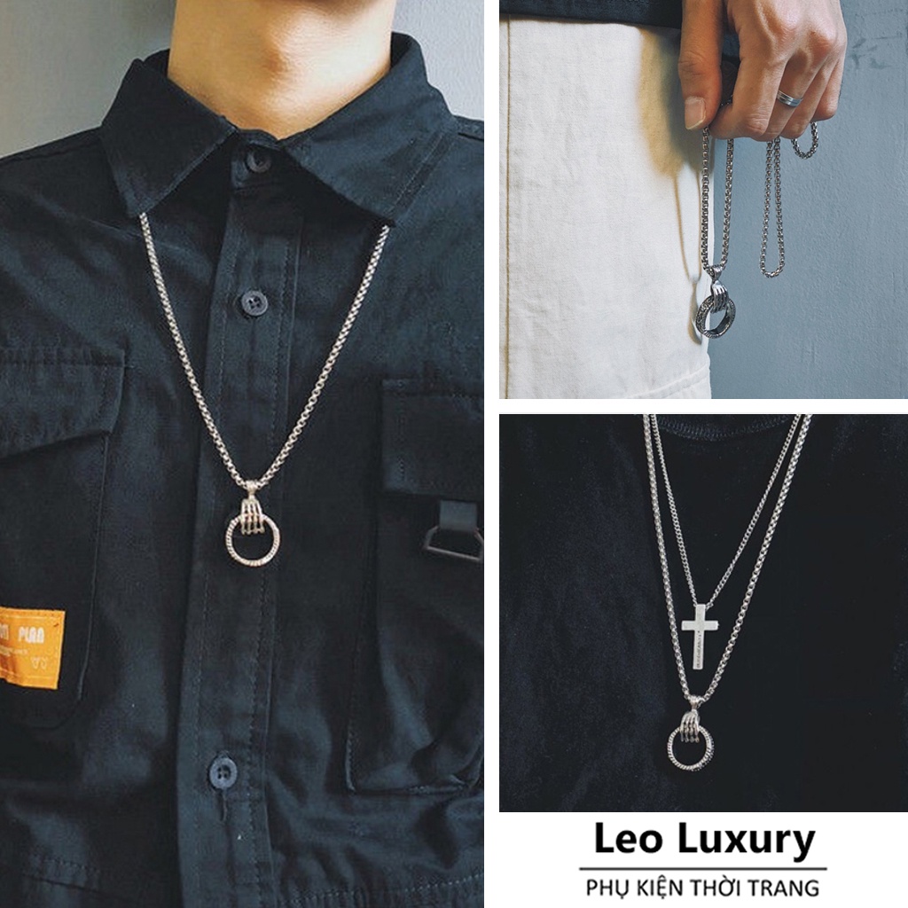 Dây chuyền nam nữ mặt thánh giá - xương bàn tay, phong cách thời trang cá tính siêu ngầu