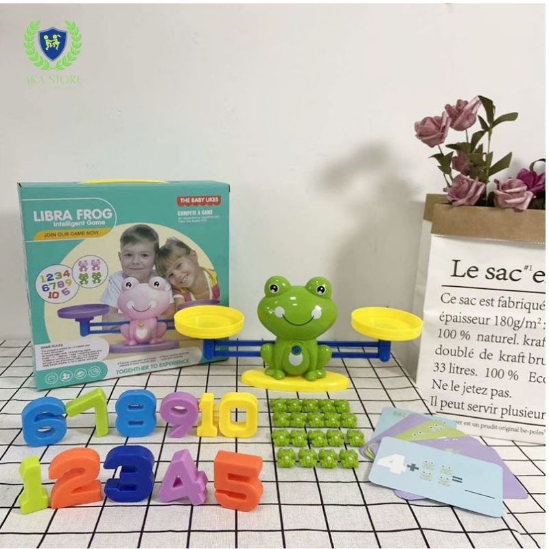 [QUÀ 10K] Bộ Ếch Cân Bằng Toán Học LIBRA FROG, Đồ Chơi Giáo Dục Thông Minh cho bé hỗ trợ học toán hiệu quả , AKA Store