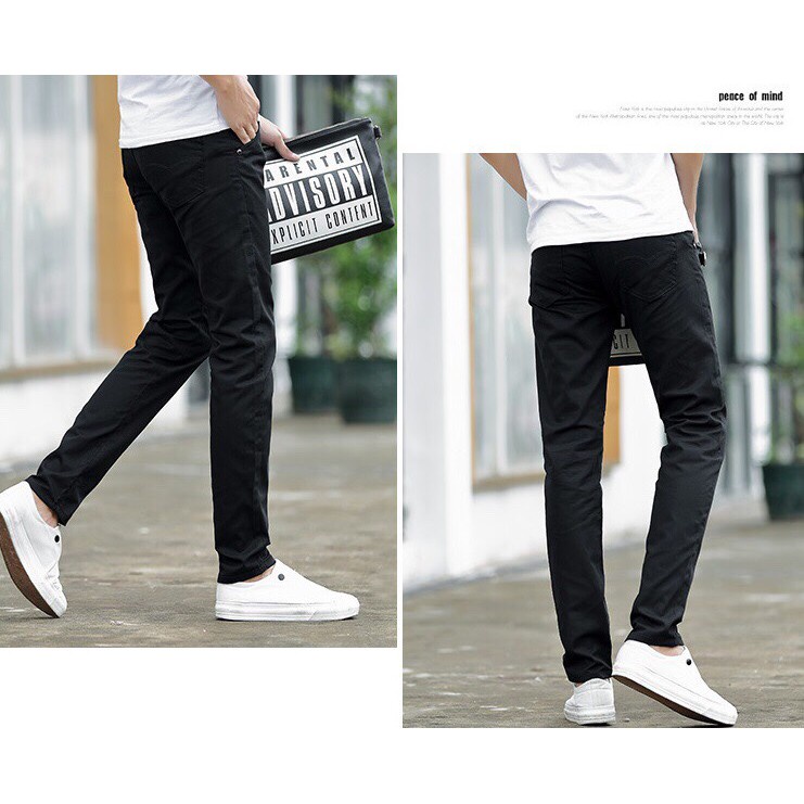 Quần kaki nam co giãn cao cấp phong cách Hàn Quốc màu đen - Hàng mới về
