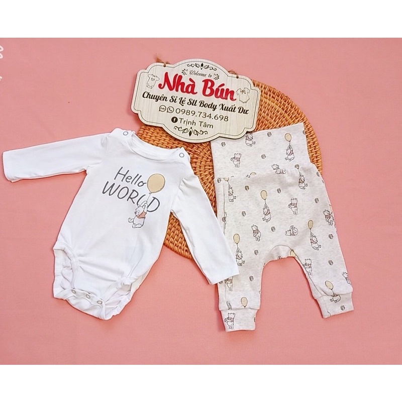 Set quần cạp cao và bodychip HM size 3-9kg