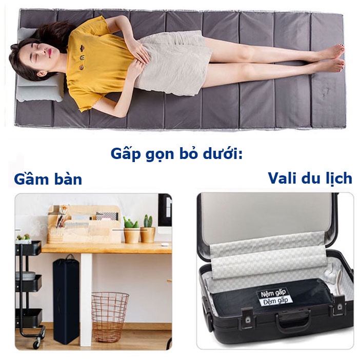 Nệm ngủ văn phòng gấp gọn, đệm ngủ trưa văn phòng, nệm cá nhân 1 người nằm