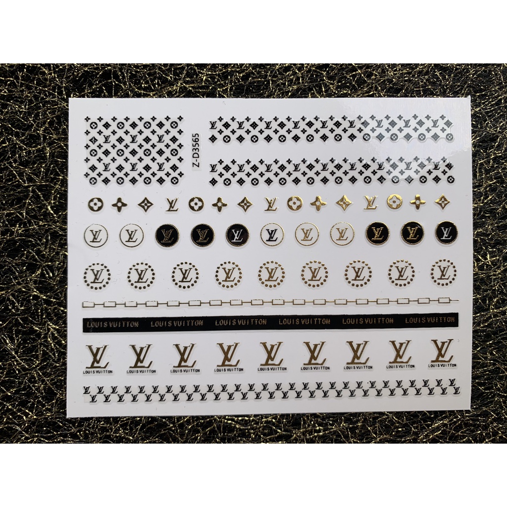 Miếng dán móng tay 3d nail sticker chủ đề logo các thương hiệu
