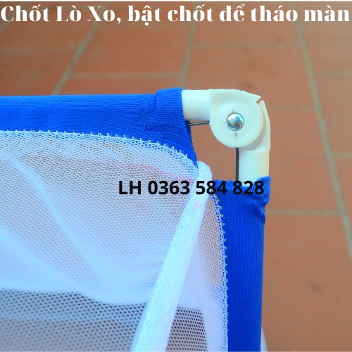 Mẫu Mới - Mùng chụp người lớn Khung INÔX, có viền chân chống muỗi tuyệt đối, mùng chụp tự bung dễ gấp gọn