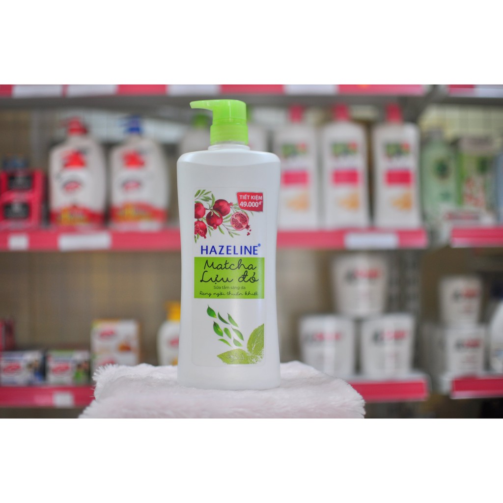 Sữa tắm sáng da HAZERLINE Matcha + Lựu đỏ 900gr