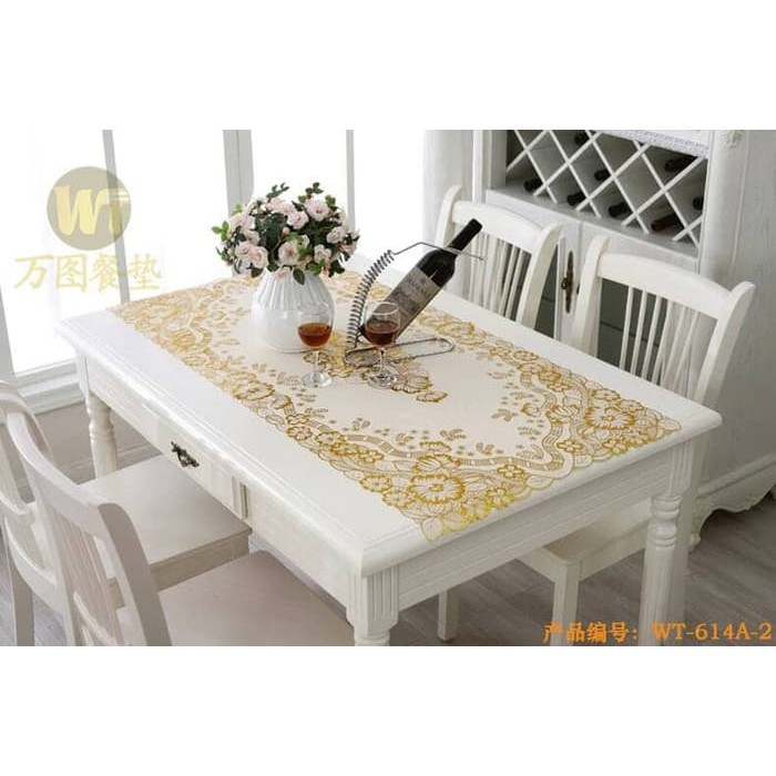 Khăn Trải Bàn 40x110cm Màu Vàng Chất Lượng Cao