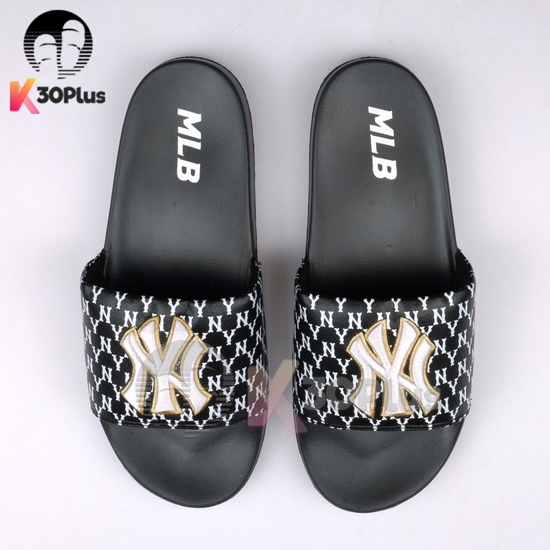 Dép MLB Quai Ngang Logo Thêu NY, LA