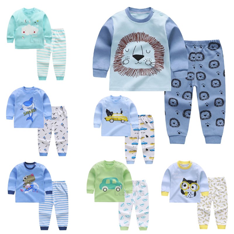 Spot 1-6 year old children cute long-sleeved children's pajamas cartoon pajamas baby pajamas