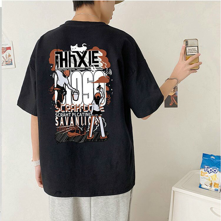 Áo Thun Tay Lỡ PAINTING Unisex Nam Nữ Áo Phông Form Rộng Cotton Dưới 75kg MH.SHOPEE