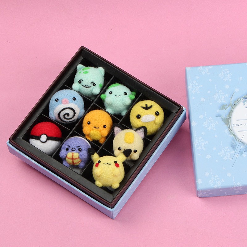 Len Chọc Handmade, Bộ Kit Len Chọc Combo 9 Bé Pokemon
