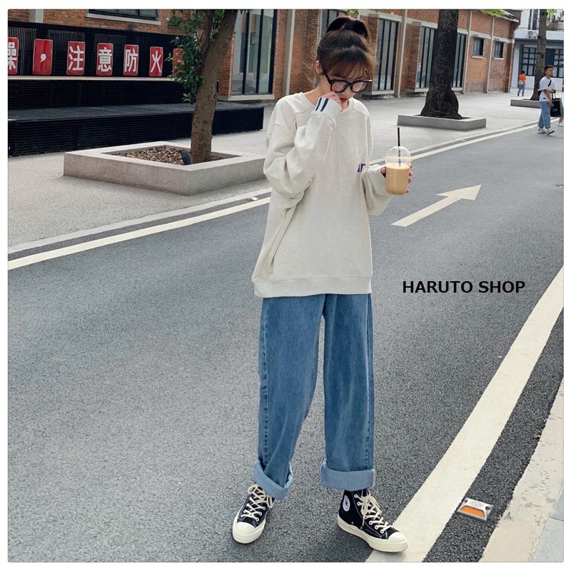 Quần JEAN dài UNISEX nam nữ Quần suông dáng dài | BigBuy360 - bigbuy360.vn