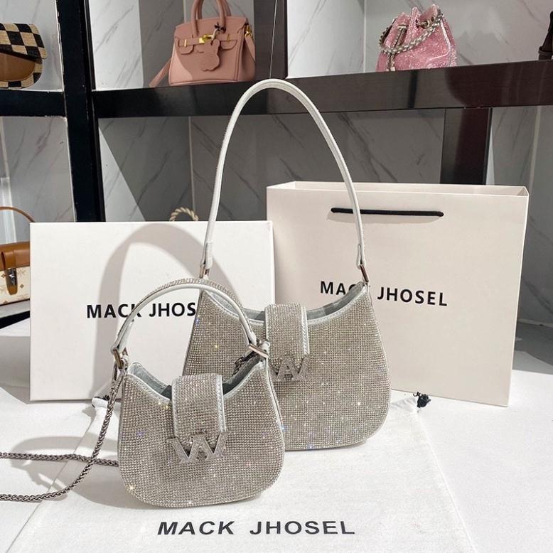 Túi kẹp nách WANG khoá W đá size mini và size 22 fullbox siêu sang hàng QC cao cấp